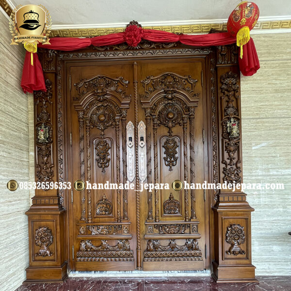 Pintu Utama Ukiran Jati Mewah